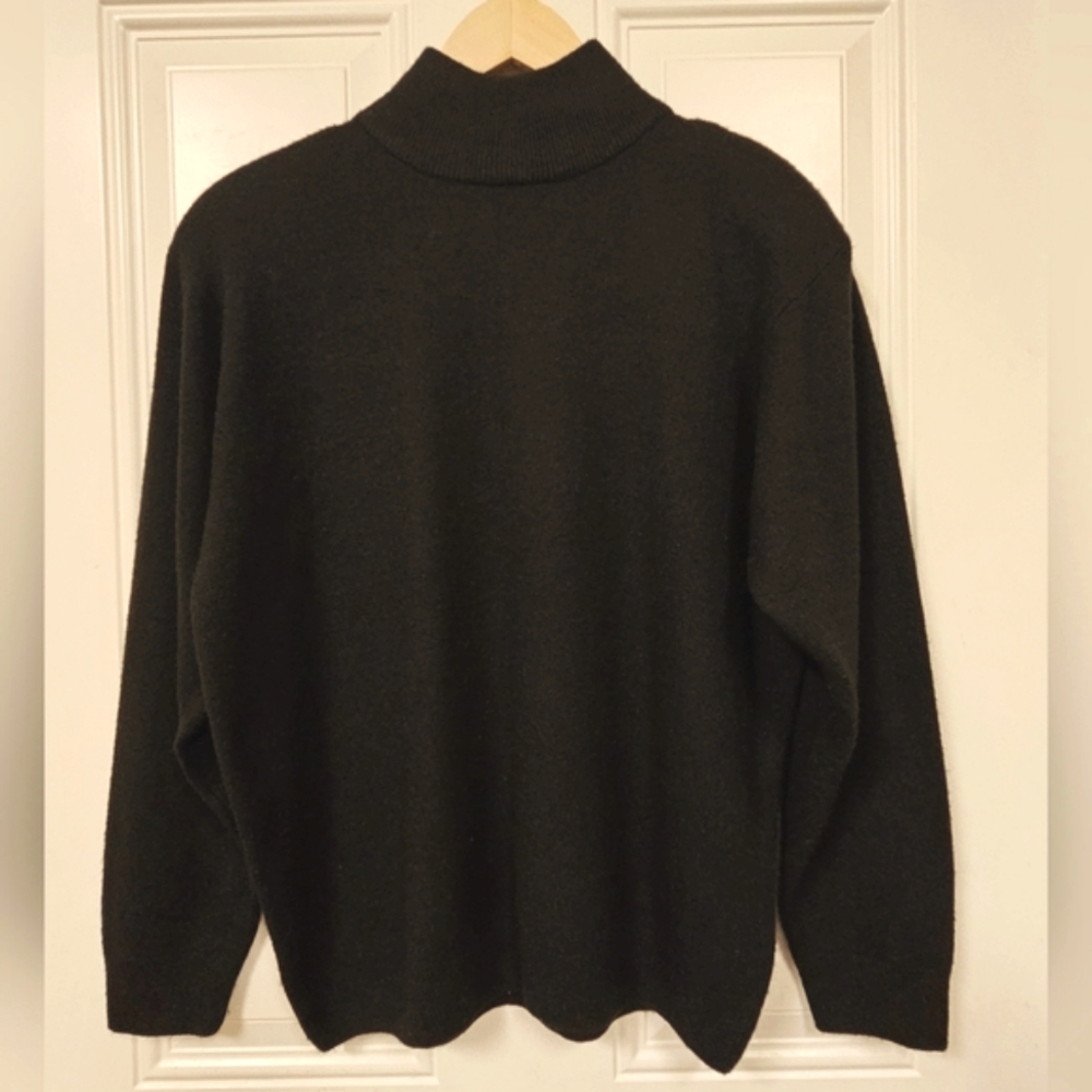 Milano design group black turtleneck long sleeve sweater stretch size L